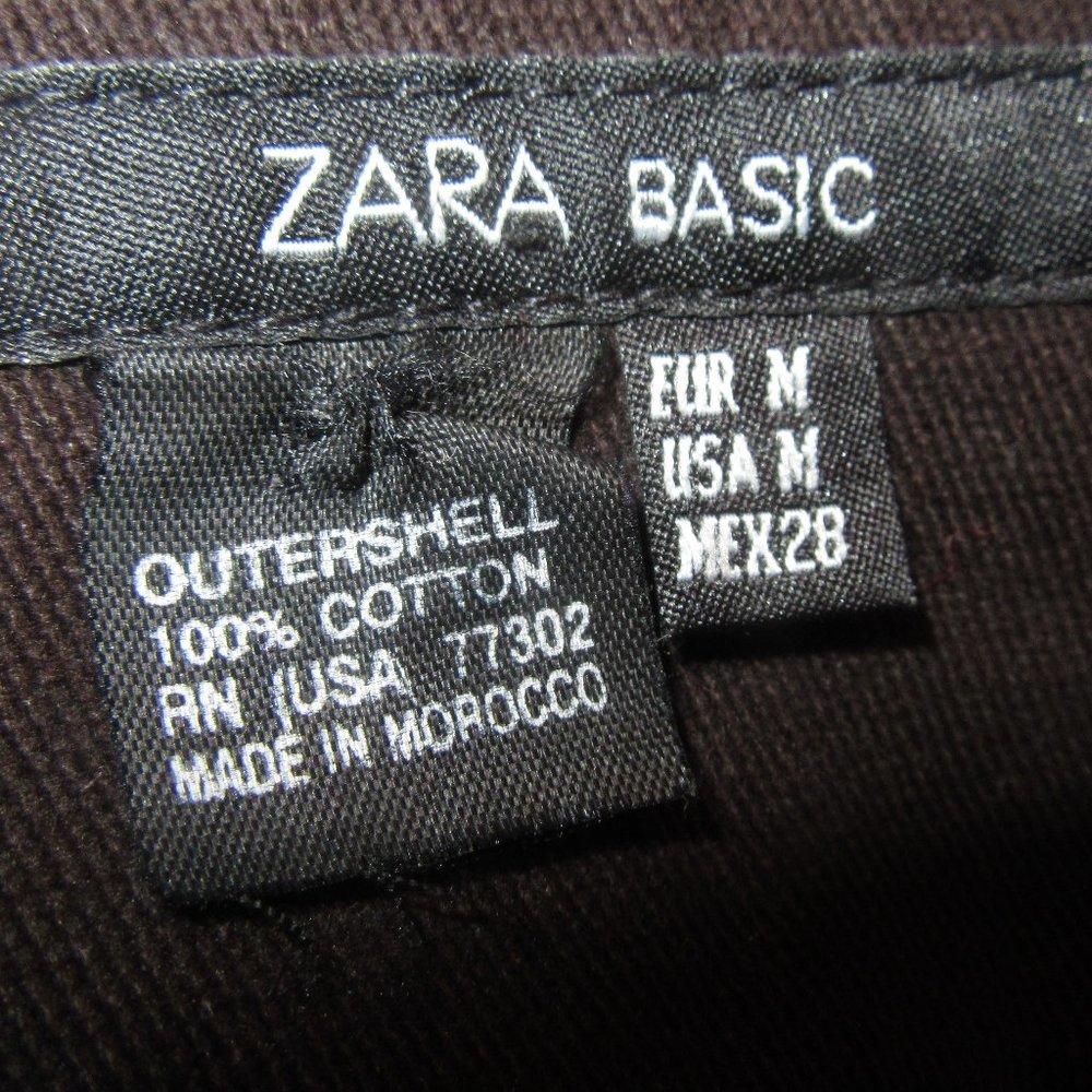 Zara Basic A-Line Black Brushed Cotton Skirt With… - image 6